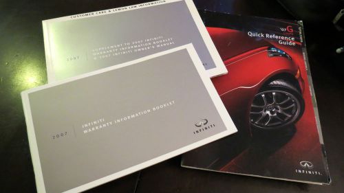 2007 infiniti g35 sedan owner&#039;s manual with warranty service ref guides &amp; case