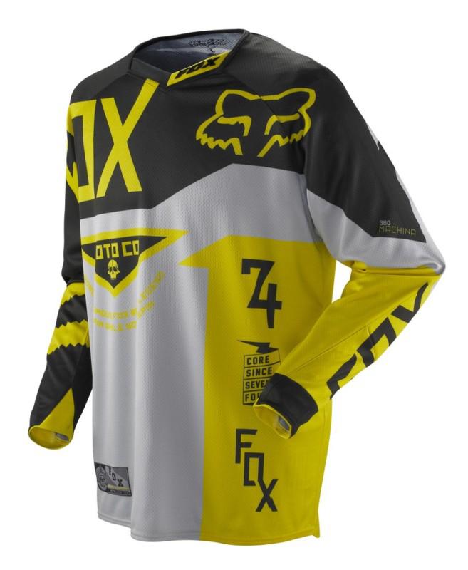 01018-005 fox 360 machina mx atv off road adult yellow jersey