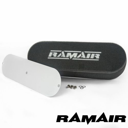 Ramair twin carb bolt on air filters with blank baseplate 80mm internal height