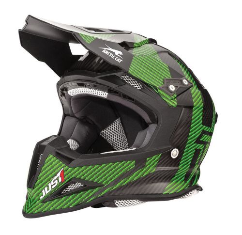 Arctic cat just1 adult mx sno cross sno pro helmet - 5262-354  green &amp; black