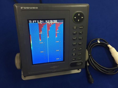 Furuno fcv-600l color fishfinder sounder w/ power cable &amp; mount, perfect lcd!