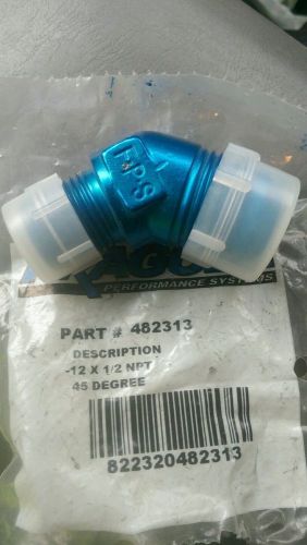 Fragola 482313 alum 45 degree an to npt pipe thread adapter -12 an 1/2&#034; blue