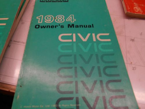 Honda 1984 civic  owner&#039;s manual