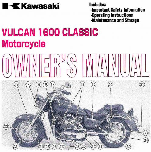 2008 kawasaki vulcan 1600 classic motorcycle owners manual -kawasaki-vn1600a