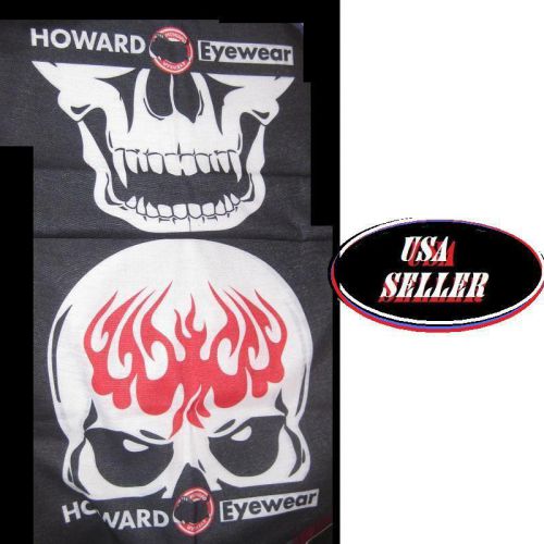 Howard eyewear scary skull tubular face mask/scarf/bandanna 4 biker -12 uses-b4