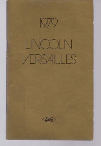 1979 lincoln versailles owners manual