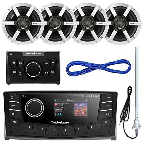 4x 6.5&#034; speakers, rockford pmx-5 marine mp3 player, wired remote, radio antenna