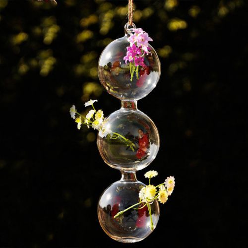 New hanging gourd shape glass vase flower plant container pot home decor om