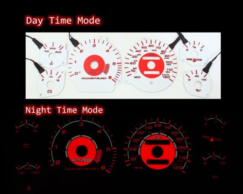 94-97 dodge ram 1500/2500/3500 red indiglo glow white gauges