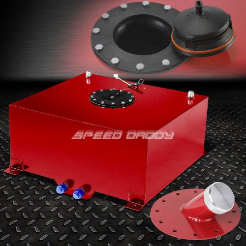 15 gallon red coated aluminum fuel cell gas tank+level sender+45° fast fill neck