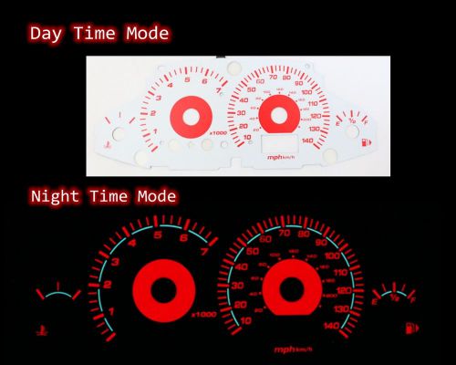 00-04 ford focus carbon red indiglo glow white gauges