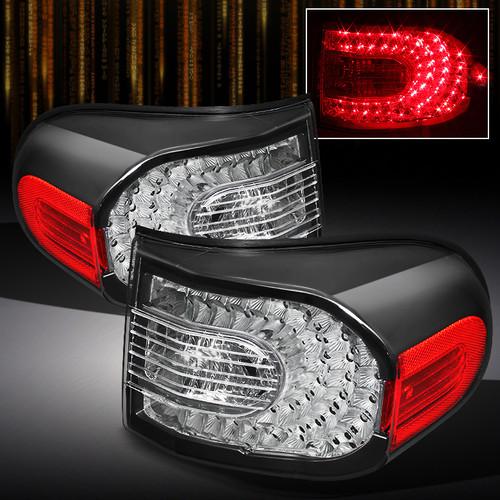 Black 07-11 toyota fj cruiser full led tail lights lamps pair left+right