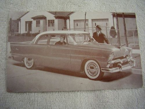 1956 plymouth  savoy  2dr sedan   dealer postcard unused original