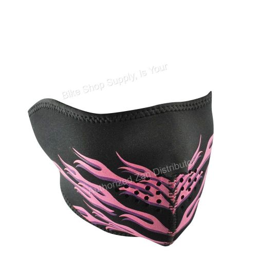 Zan headgear wnfm054h, neoprene half mask, reverses to black, pink flames mask