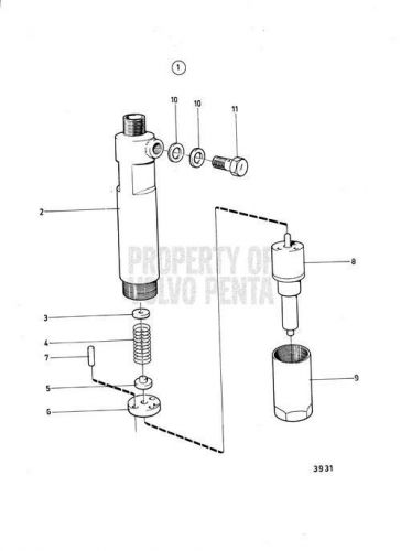 Volvo penta 838289 fuel injector