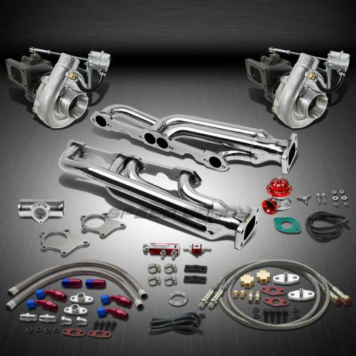 T04 .63ar 500+hp 12pc twin turbo charger+manifold kit for chevy small block sbc