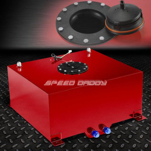 15.5 gallon red coated aluminum racing/drift fuel cell gas tank+level sender