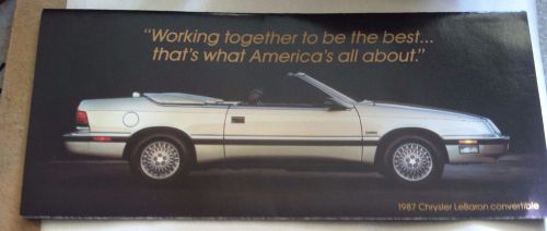 +++ 1987 chrysler products  7/70 limited warranty pamphlet !!!    +++