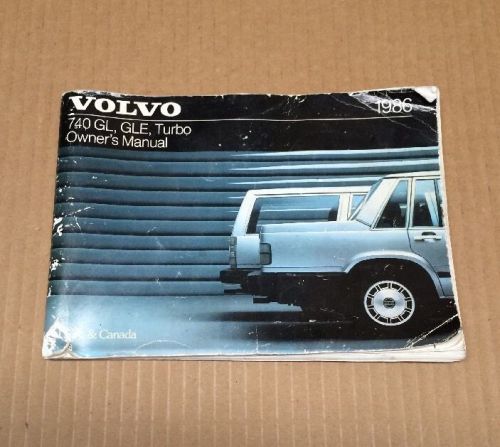 Rare original 1986 volvo volvo 740 gl gle oem factory owners manual book guide