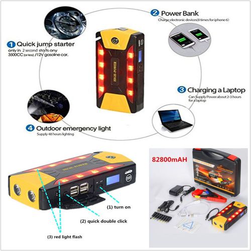 82800mah high power autos jump starter emergency charger power bank battery sos