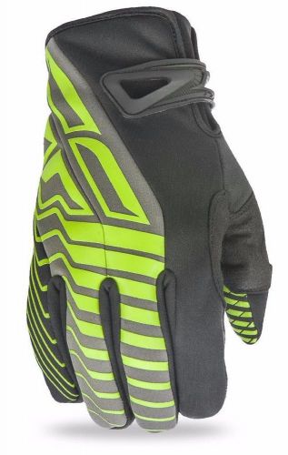 Fly title black hi-viz men small cold weather snowmobile gloves 368-04908