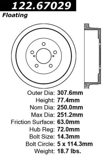 Centric parts 122.67029 rear brake drum