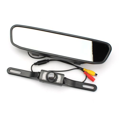 Night vision wireless 4.3&#034;lcd car rear view mirror monitor backup reverse camera