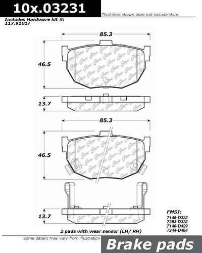 Centric 105.03231 brake pad or shoe, rear