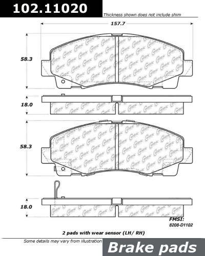 Centric parts 102.11220 rear semi metallic standard brake pads