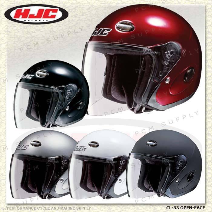 Hjc cl-33 open face motorcycle helmet matte black sm