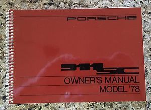 Porsche 911sc owners manual 1978
