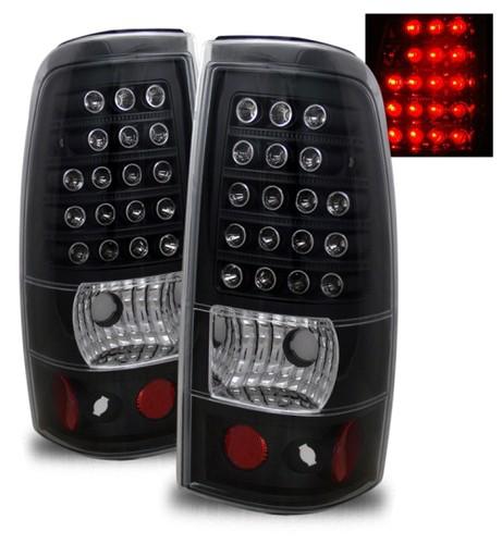 99-02 chevy silverado/99-03 gmc sierra black led tail lights brake lamp housings