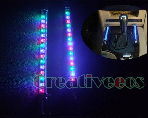 2x car charge dvd audio indicator sound sensor music led light lamp multi color