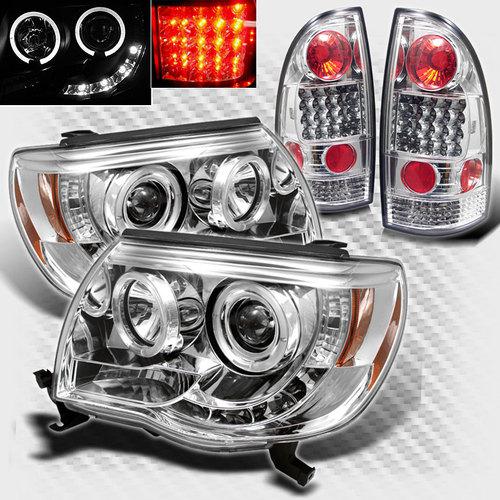 2005-2011 toyota tacoma twin halo led projector headlights+led tail head lights