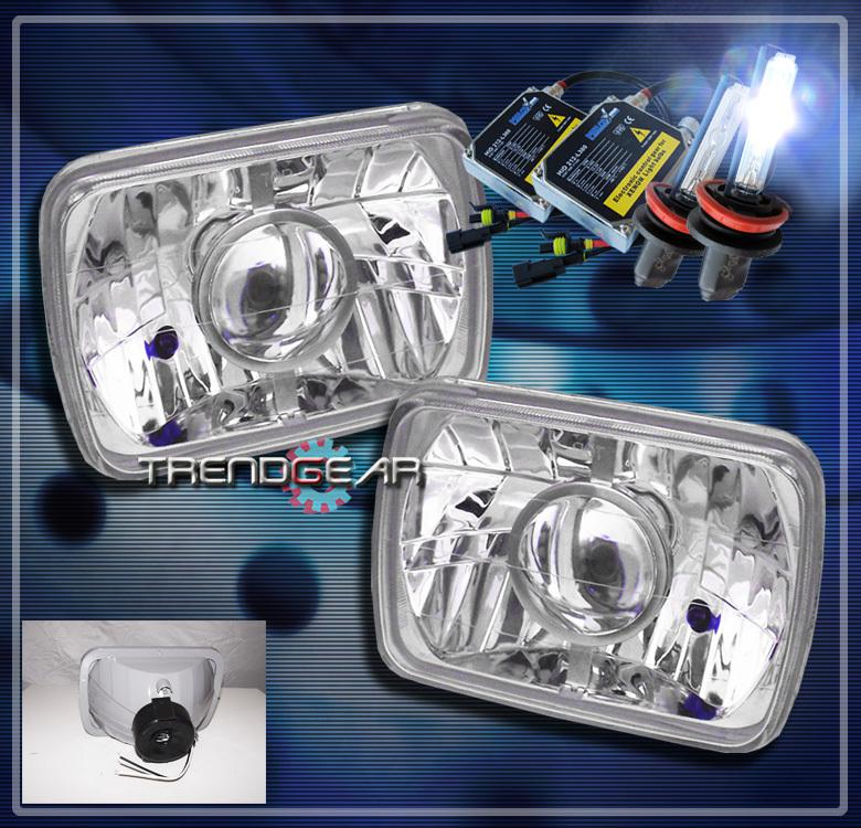 7x6 projector headlight+hid 8000k h4 ram 50 ramcharger mazda rx7 glc b2000 b2200