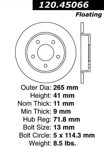 Centric 120.45066 rear brake rotor/disc-premium rotor-preferred