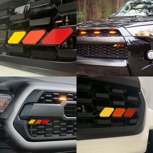 For toyota 4runner tacoma tundra tri-color 3 grille badge emblem yellow red