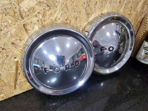 2x ford xk xl xm xp chrome center cap steel hub caps falcon fairlane ranchero.