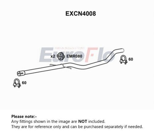 Exhaust pipe fits citroen c5 mk1 1.8 centre 02 to 04 6fz(ew7j4) euroflo quality