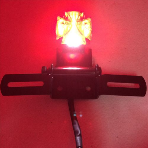 Chrome maltese cross led tail light harley chopper bobber custom motorcycle