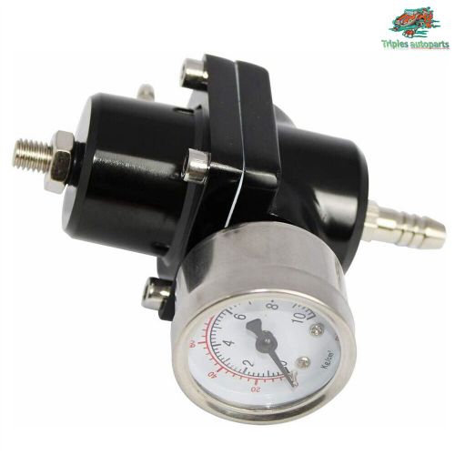 W/ oil gauge fitting black aluminum adjustable 1-140 psi fuel pressure regulator