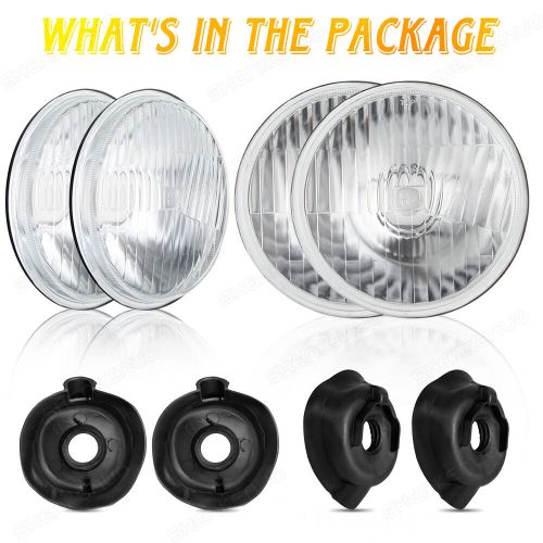 For chevy 3100 truck 1958 1959 4pcs 5.75&#034; round led headlights high low beam