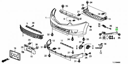 Honda oem front bumper upper beam left &amp; right set for accord accord tourer