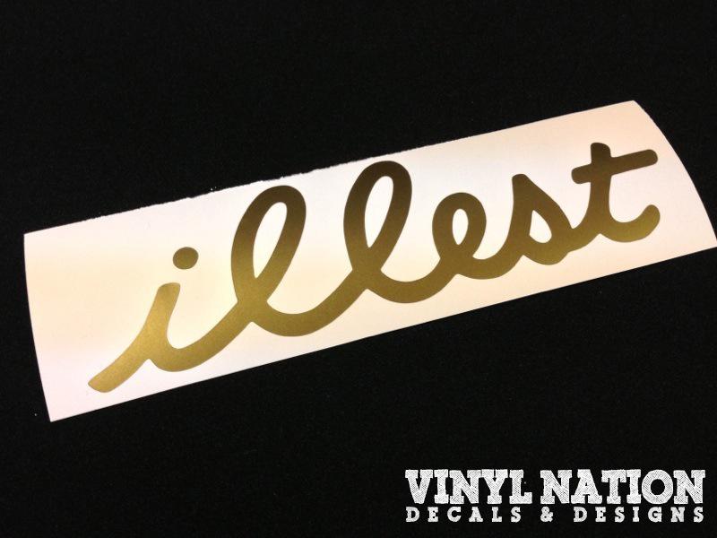 Gold illest custom vinyl decal sticker jdm fatlace japan euro honda sti lexus