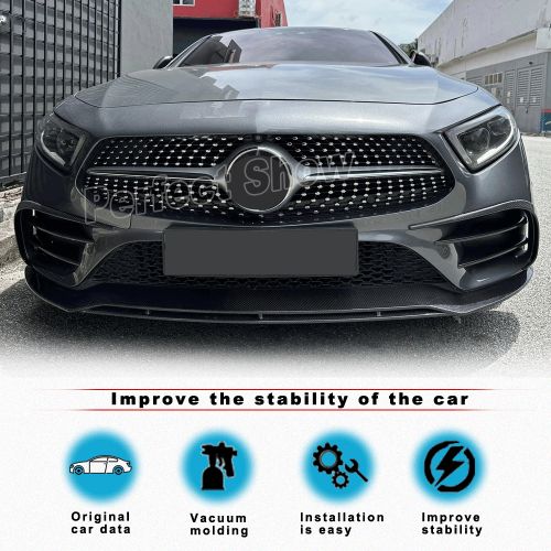 For mercedes c257 cls400 sport cls53 amg carbon front spoiler front attachment lip -