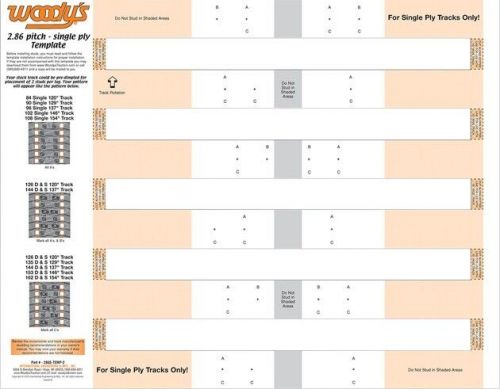 Woody&#039;s stud template 2.86 p 120/137&#034;l 84/96/126/144 pattern 15/16&#034;w 73mm 1ply