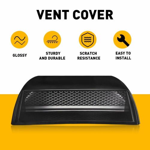 Car air vent cover decorative air flow intake hood scoop vent bonnet base black