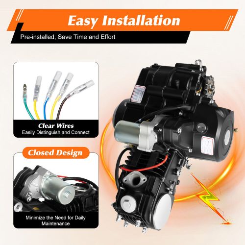 125cc 4 stroke atv engine motor w/ reverse electric start for atvs go karts