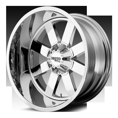 20x9 moto metal mo962 5,6,8 lug 4 new chrome wheels rims free caps lugs stems