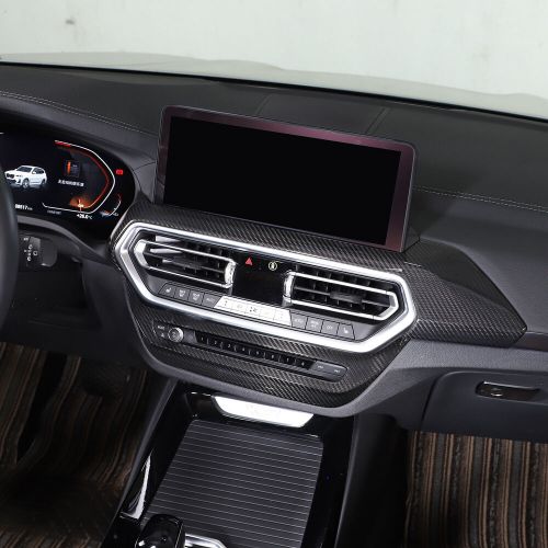 Real carbon fiber center console trim cover set fits bmw x3 g01 x4 g02 2022-up